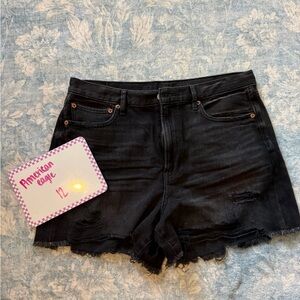 American Eagle Outfitters Women's Distressed Black Jean Shorts